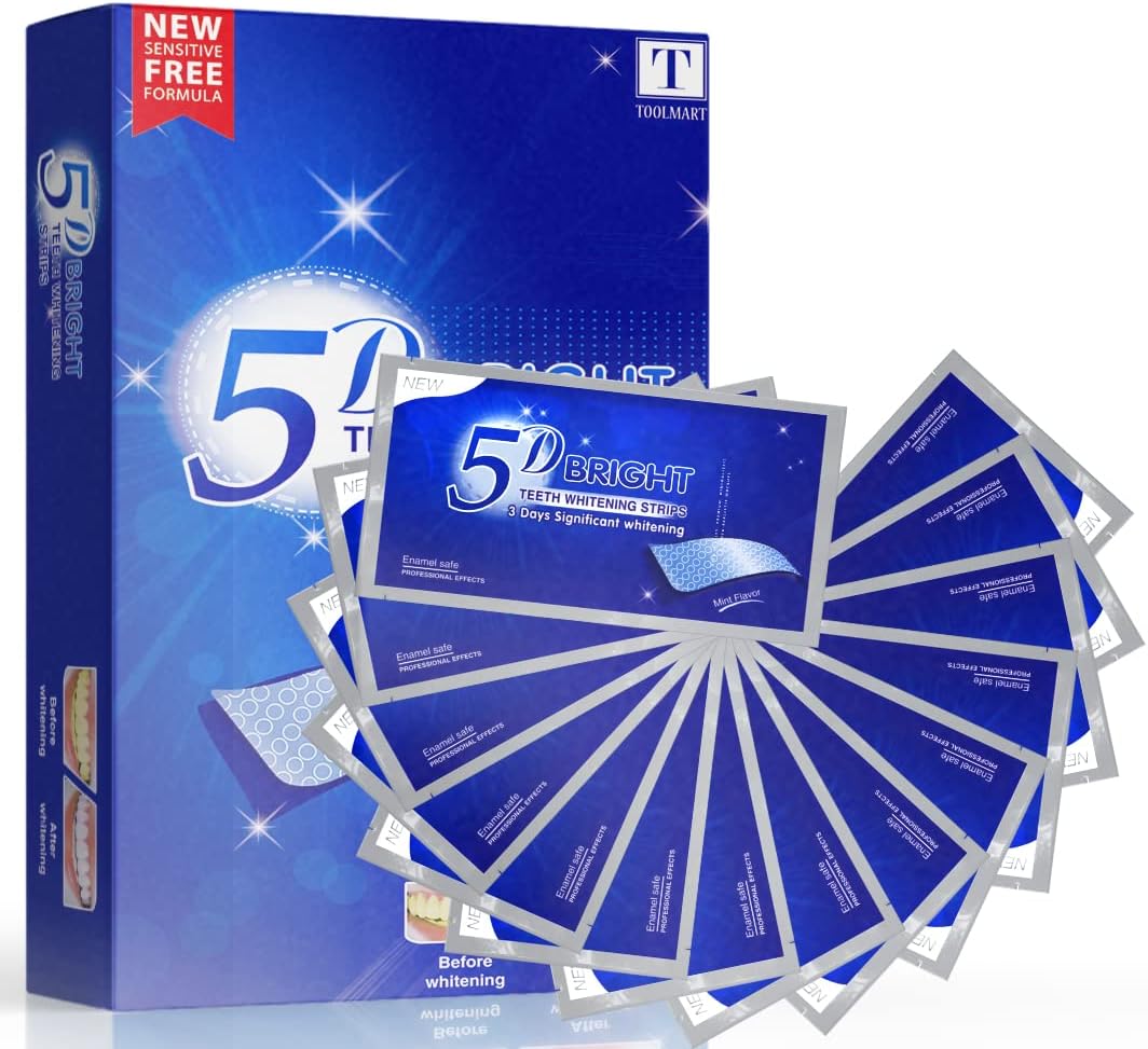 Advanced 5D Teeth Whitening Strips for Sensitive Tooth 14 Sessions for 5D White