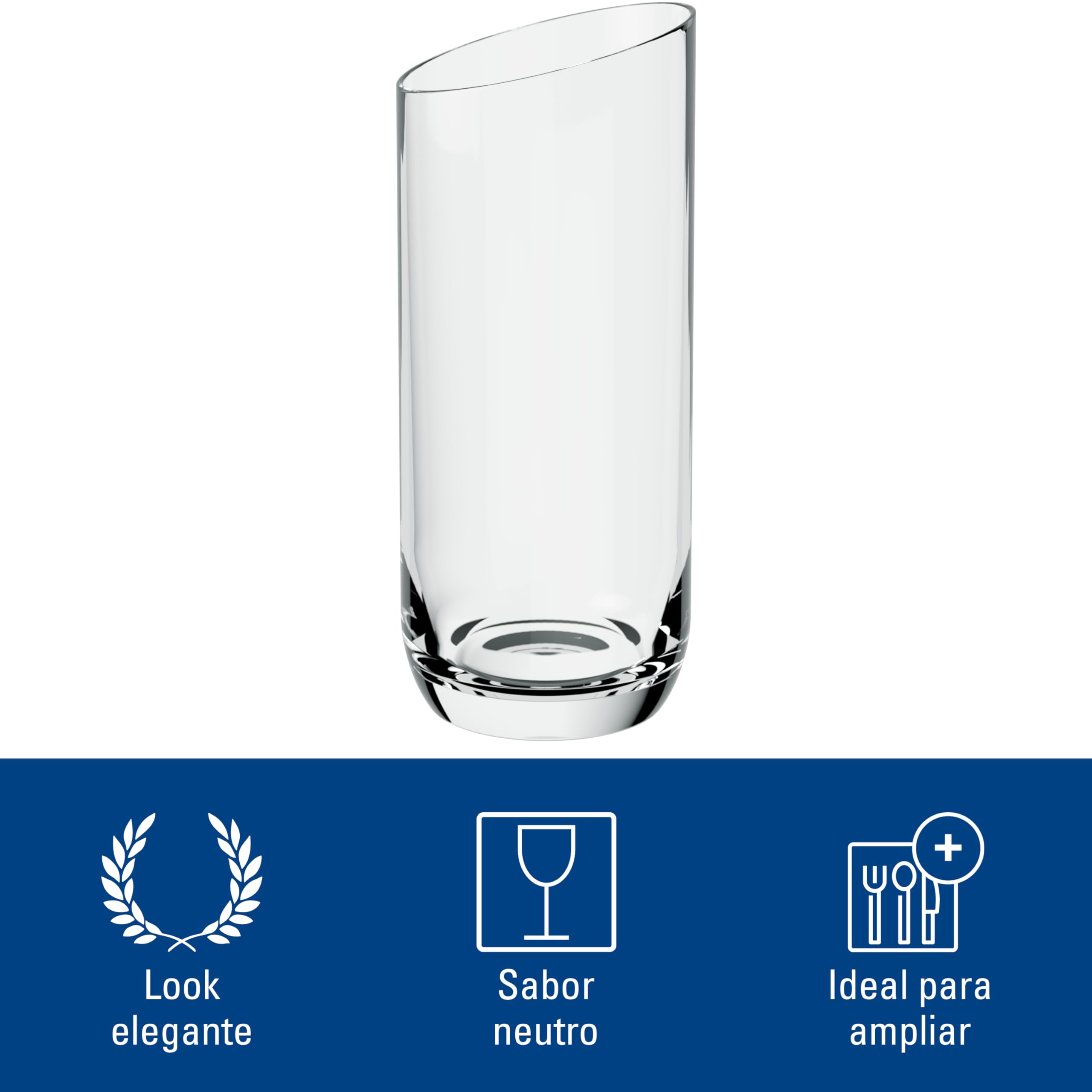 Villeroy & Boch Newmoon Vaso Largo Juego De 4 Claro, Apto Para Lavavajillas, Vasos Grandes Cristal, Set Vasos, Vidrio De Cristal