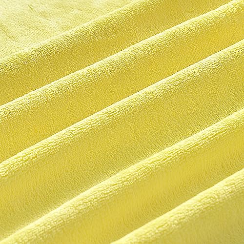 Kingole Flannel Fleece Microfiber Throw Blanket, Luxury Yellow Twin Size Lightweight Cozy Couch Bed Super Soft And Warm Plush Solid Color 350Gsm (66 X 90 Inches) #TOP5