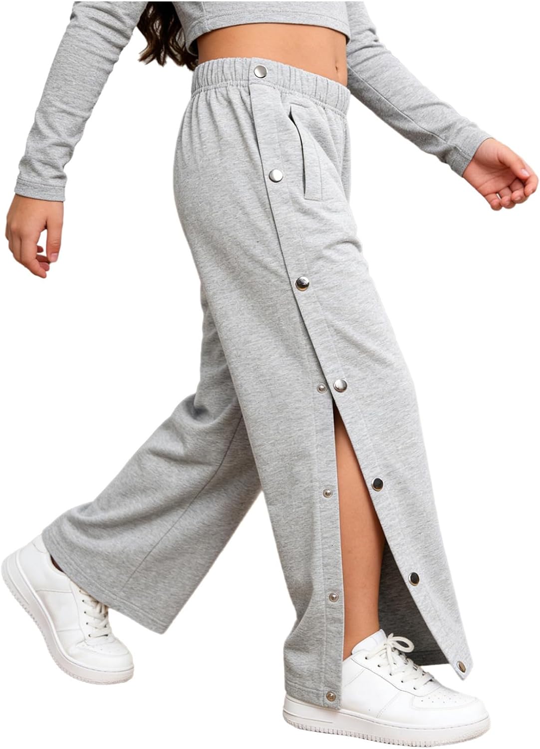 Boys Girls Full Open Side Tear Away Post Surgery Pants Easy Access Breakaway Sweatpants Adaptive Trousers