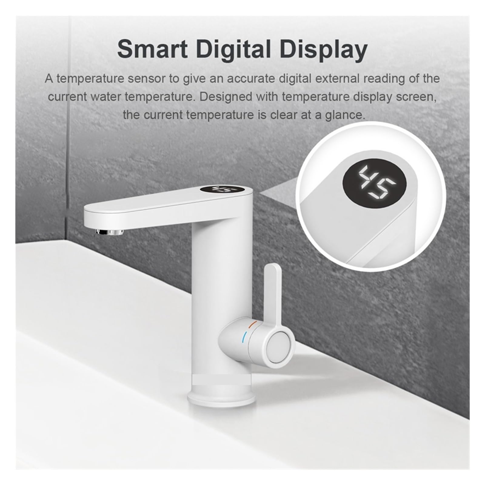 Scaldabagno Rubinetto for Lavabo 2in1 Rubinetto for Acqua Calda E Fredda Scaldabagno Senza Serbatoio Rubinetto Elettrico Scorrevole Riscaldato La Sicurezza Efficiente(Matte Black)