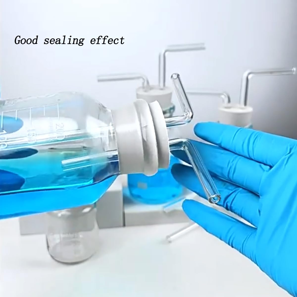 Laborflasche aus Borosilikatglas, 1000 ml, abgestufte Gaswaschflasche für Chemie-Experimente, langlebiges Laborglaswaren-Set, unverzichtbare Laborausrüstung
