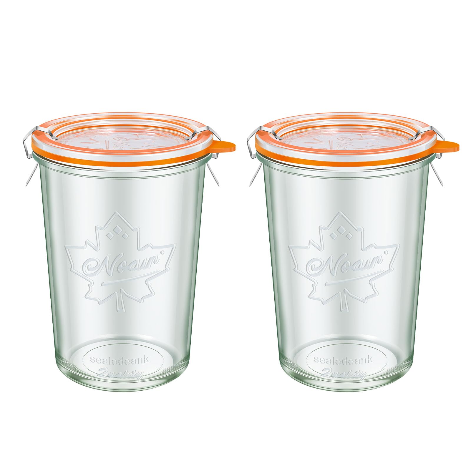Récipients de cuisine en verre pour levain maison et stockage des aliments secs lot de 2