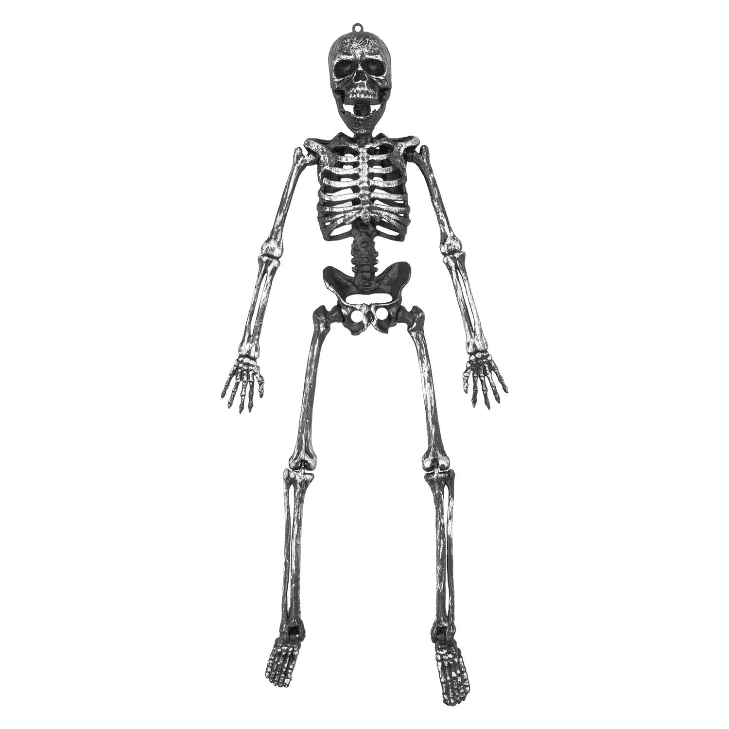 VFM e-Store - Hanging Skeleton Decoration Halloween Party, Trick Or Treat Spooky Halloween Parties, Creepy, Fright, Costume, Fancy Dess Accessories and Props - Silver