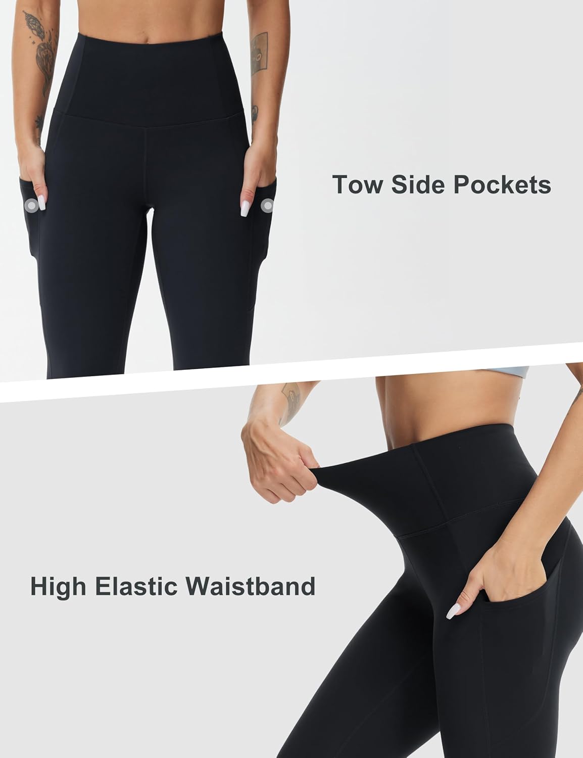 Dragon Fit Women's High Waist Workout Leggings with Pockets Stretchy Tummy Control Gym Athletic Yoga Pants - Image 3