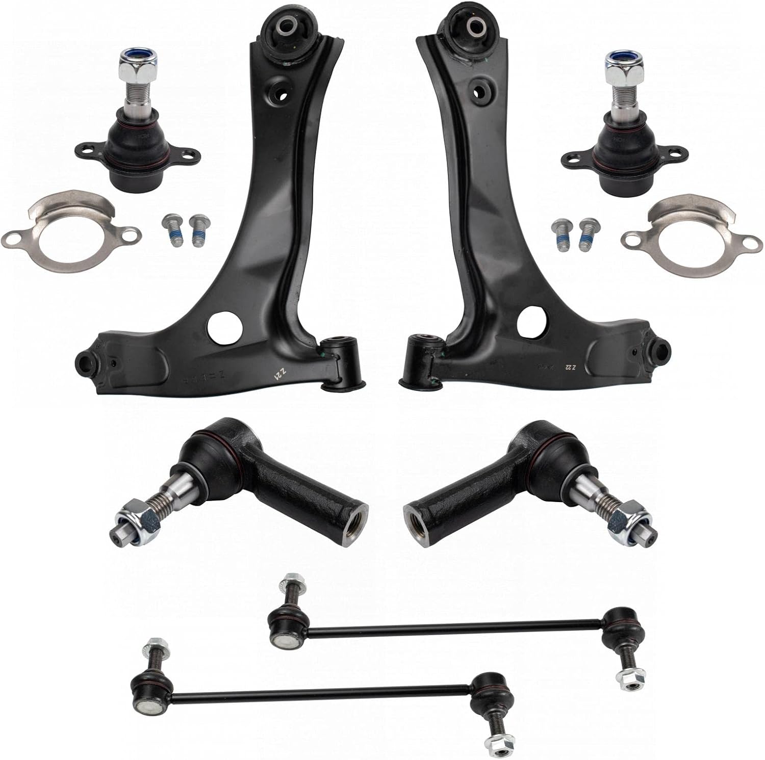 TRQ Front Steering & Suspension Kit Ball Joint Control Arm Sway Bar Stabilizer Link Tie Rod Compatible with 2015-2019 Ford Transit-150 Transit-250 Transit-350 Transit-350 HD PSA60150