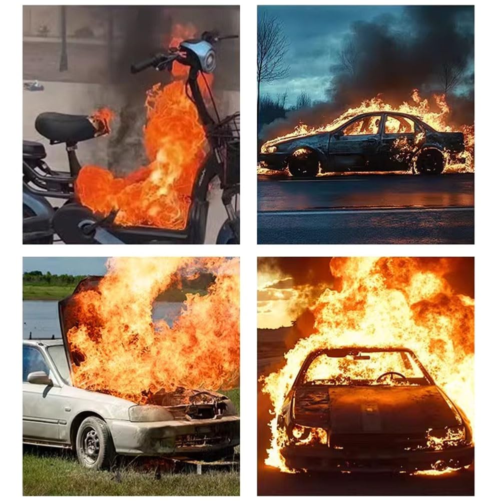 Manta ignífuga de Emergencia para Coche, Manta extintora de Incendios para conflagraciones, Lona ignífuga de Silicona para vehículos eléctricos con Bolsa de Transporte(13.2 * 19.7ft/4 * 6m)