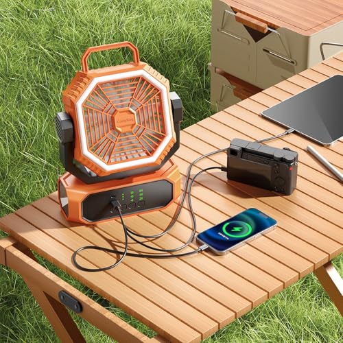 Ventilador de batería recargable oscilante que elimina el calor del camping 2