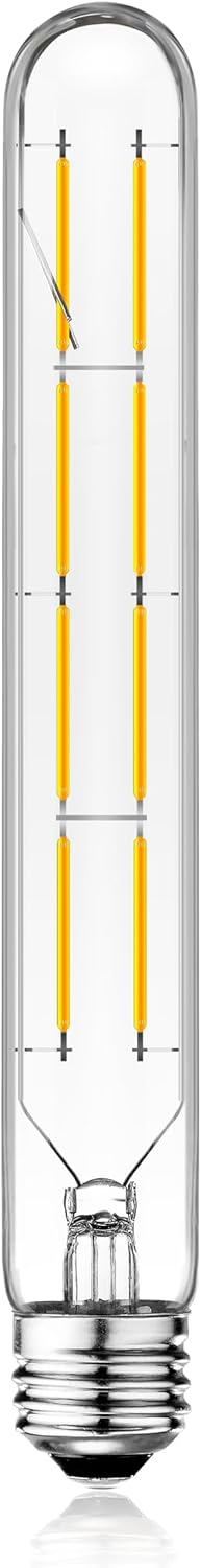 XININSUN T10 LED Bulb, 8.9 Inch Tubular Light, 80W Equivalent, 800lm, Dimmable, E26 Base, Clear Glass, Soft White 3000K