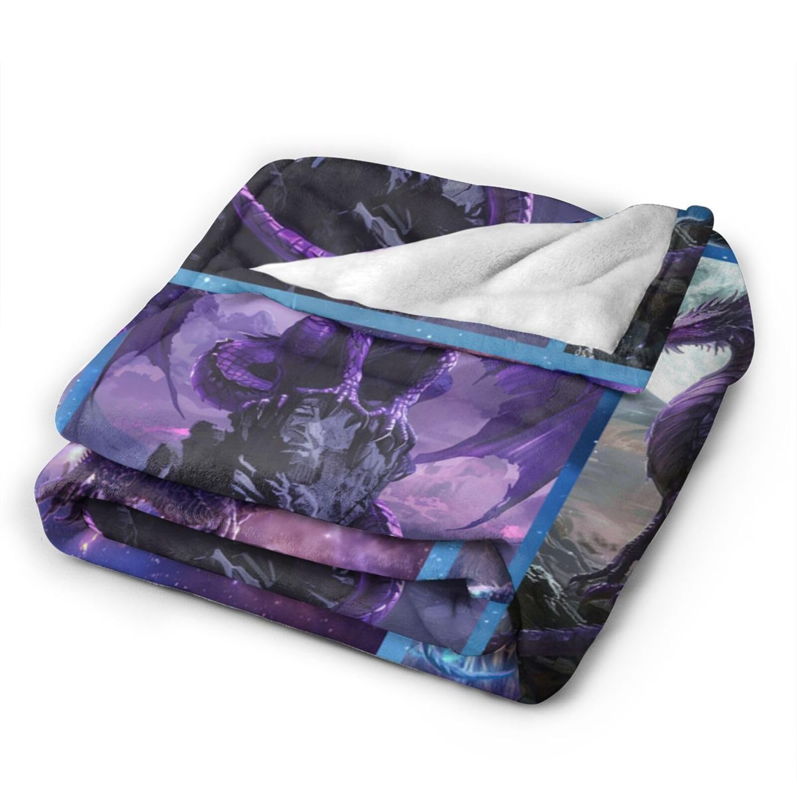 Dragon Blanket for Girls Woman Western Dragon Throw Blanket Purple Dragon Stuff Decor Merch Cozy Flannel Soft Warm Plush Lightweight Bedding Dragon Gifts for Boy Man Sofa Bedding Couch 50