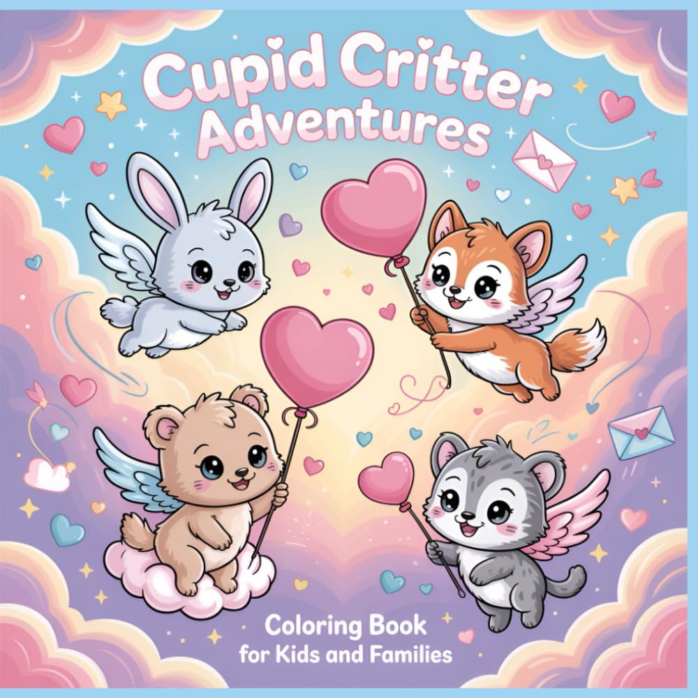 Cupid Critter Adventures Coloring Book: Whimsical Valentine Cupid Animals with Hearts for Kids, Teens, and Adults (Sweet Valentine Animal Adventures – Coloring Collection)