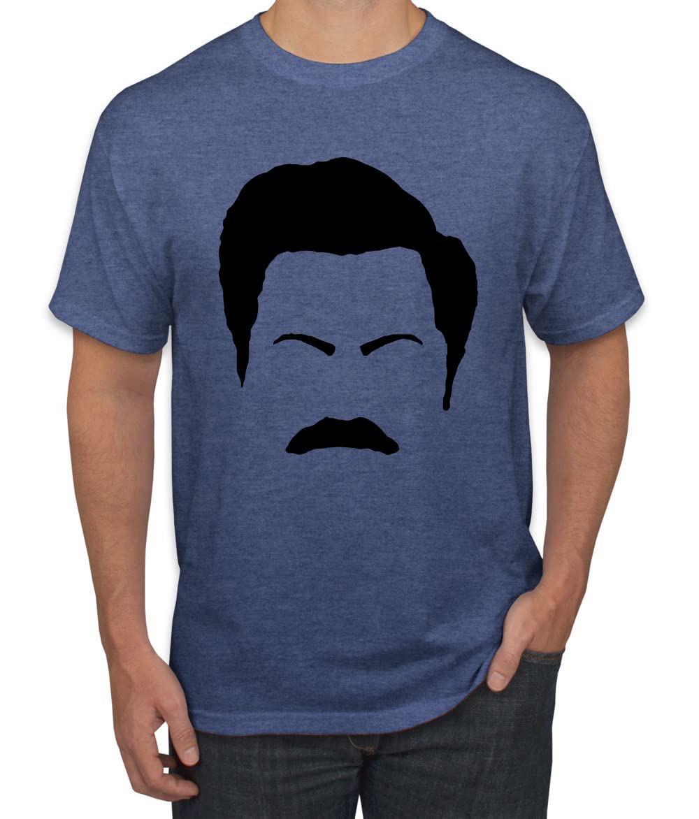 Wild BobbyParks and Rec Fans Ron Swanson Mustache Face Silhouette Pop Culture Men's Graphic T-Shirt
