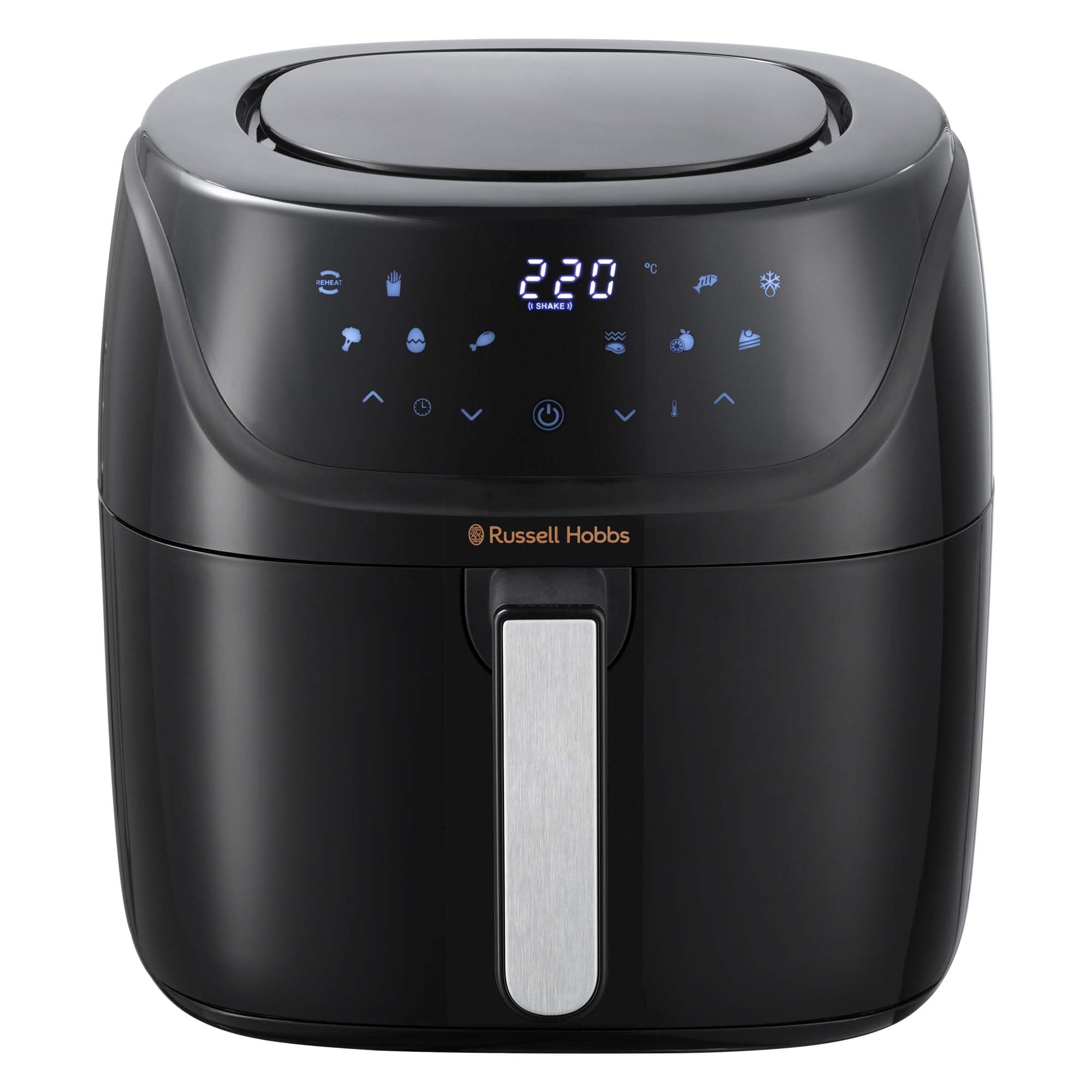 Russell Hobbs Heißluftfritteuse XXL 8L Rapid AirFryer [kompaktes Gehäuse,7 Kochfunktionen,10 Programme] SatisFry (spülmaschinenfest, max 220°C, Fritteuse ohne Öl, Grillen, Backen, Braten) 27170-56