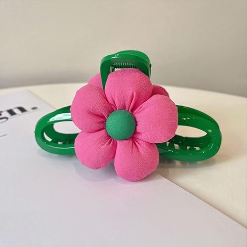 Miniatura 3 de QTMY Pinzas para el pelo de flores rosas, pinzas para el cabello, pinzas de sujeción fuerte, pinzas de garra de mandíbula, pinzas para el cabello
