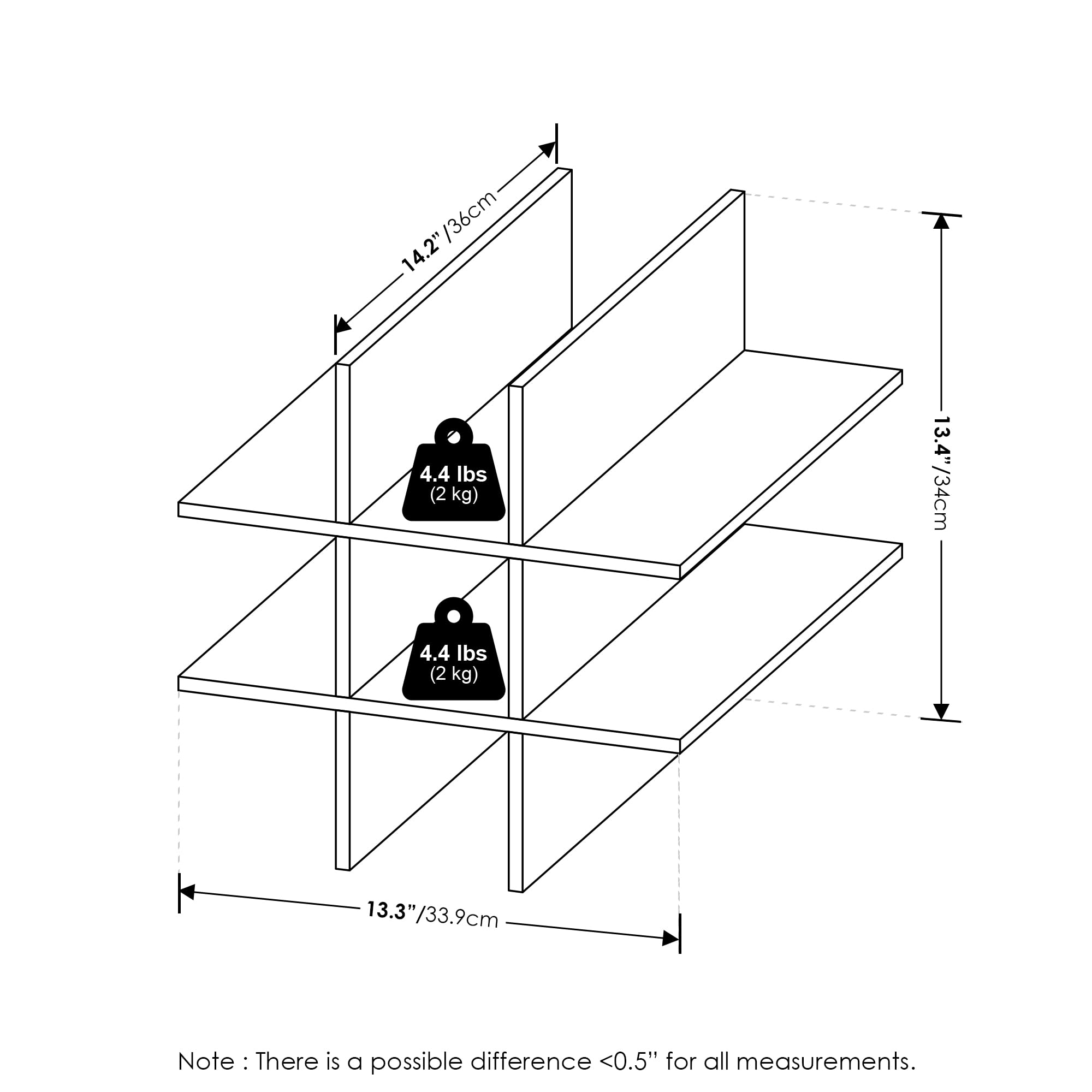 Furinno CUBICLE Inserto Per Cubo, Organizzatore A 9 Scomparti, Compatibile Con Cubi Extra Spessi, Per Organizzazione E Contenimento, Rovere Scuro (Non Adatto Alle Scaffalature IKEA Kallax)