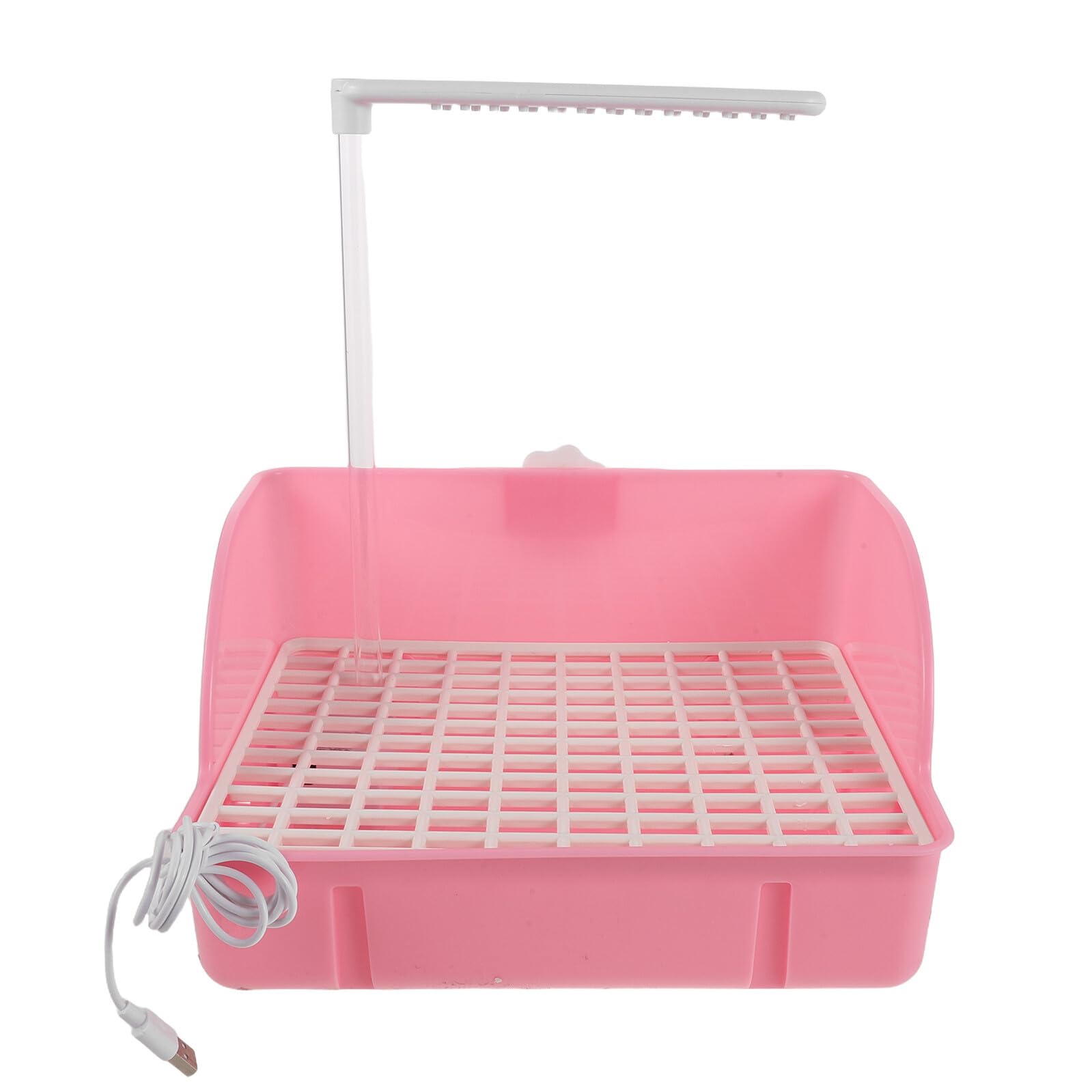 Hohopeti Vasca da Bagno per Uccelli Pappagallo Doccia Circolazione Acqua, Vasca per Bagno degli Animali Domestici Rosa, Portatile e Silenziosa per Parrocchetti e Pappagalli in Gabbia