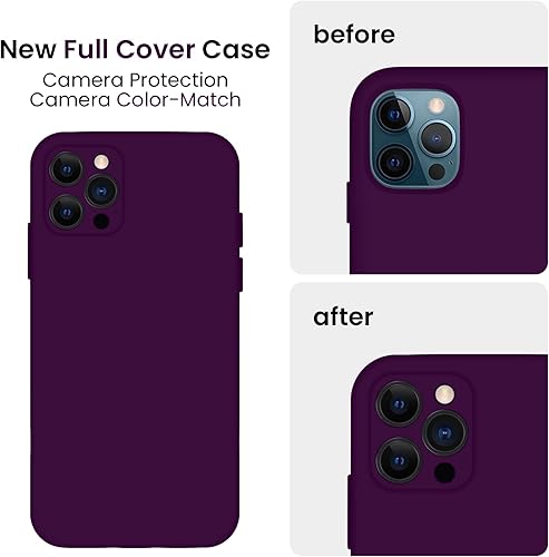 Miniatura 3 de FireNova Funda para iPhone 13 Pro, funda de silicona mejorada protección de cámara con 2 protectores de pantalla, forro interior de microfibra suave