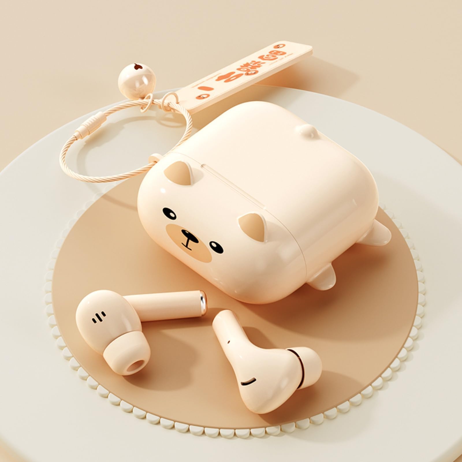 Ttbesmi Cute Kids Purple True Wireless Earbuds Girls Ear Buds for Kids for School Earphones with Case for iPhone Android Kawaii Headphones Kid