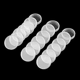 100 cápsulas de moeda de plástico redondo transparente de 22 mm, suportes de armazenamento com abertura crescente para coleção numismática, estojos seguros transparentes