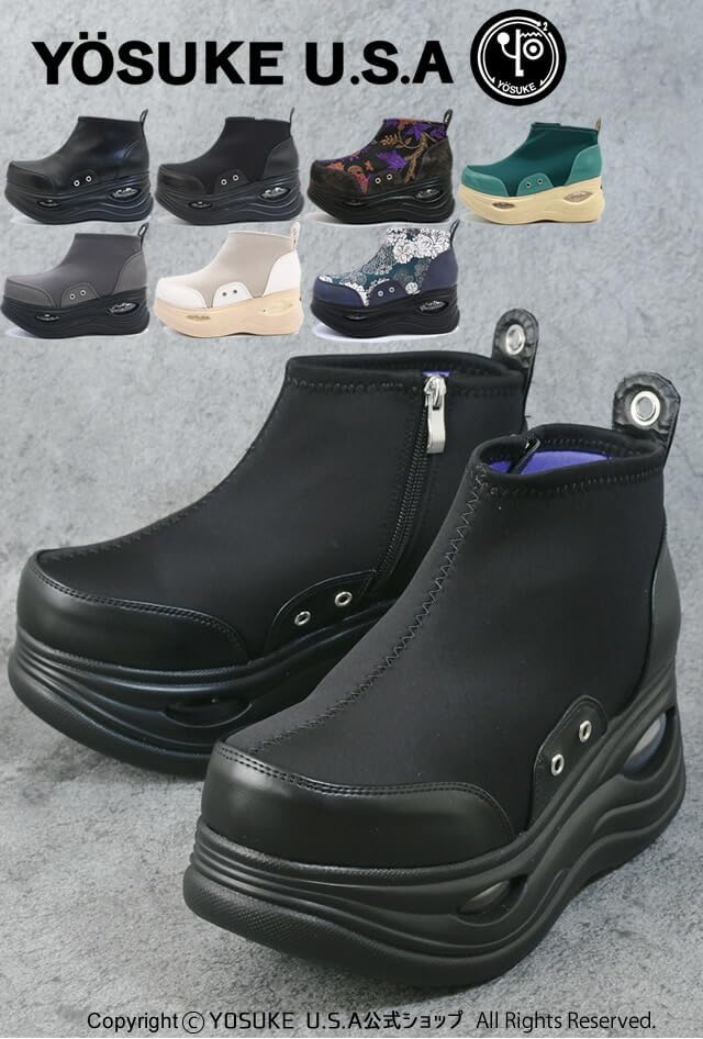 Yo-SuKe  Amazon.co.jp: Yosuke Women's Thick Sole Sneakers, Stretch Material