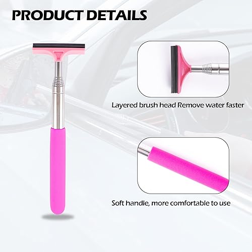 Miniatura 2 de Amiss Espejo retrovisor para automóvil, limpiaparabrisas retráctil para espejo retrovisor, herramienta de limpieza de automóvil con barra larga