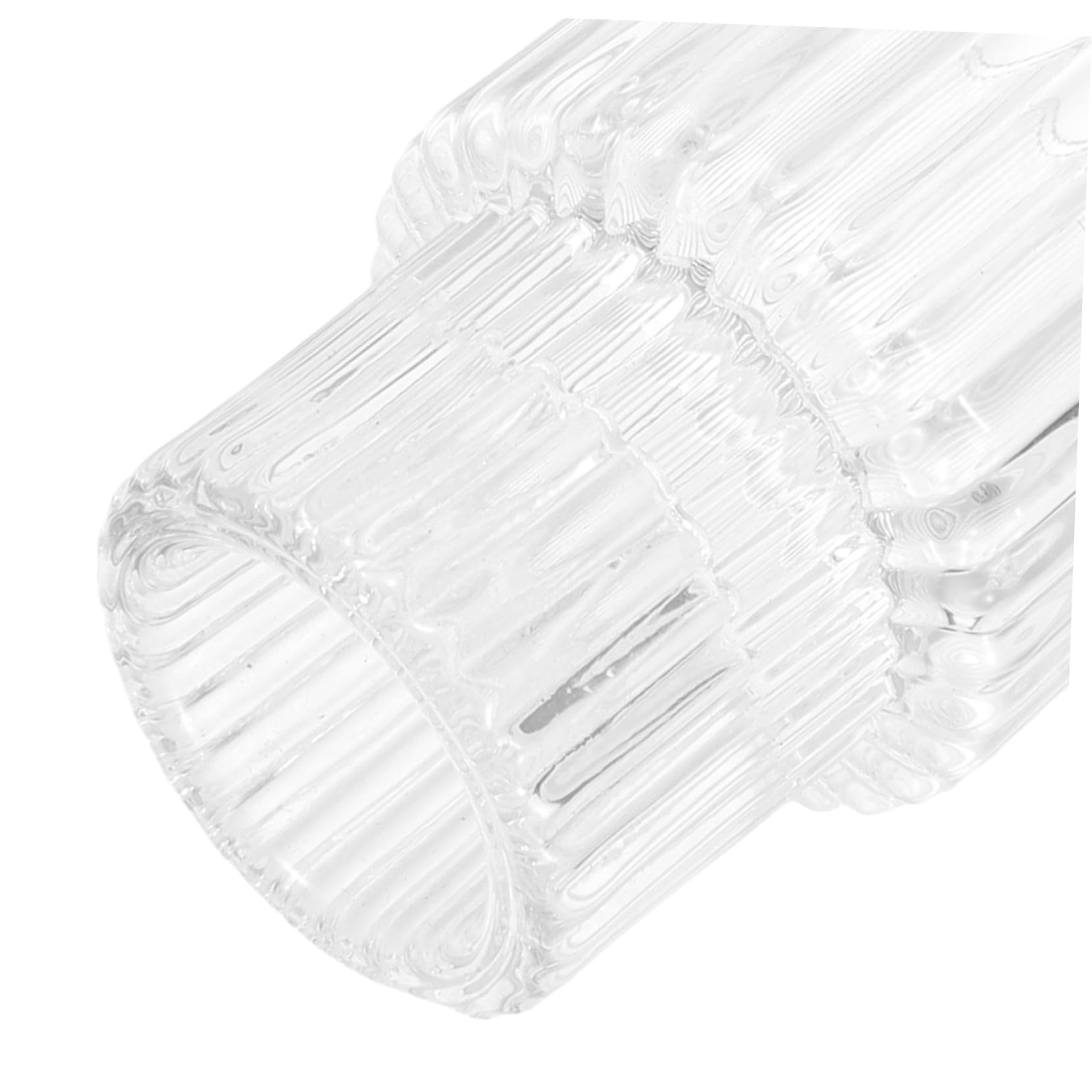 Mikikit 10 Szt Pojemników Na Świece Typu Tealight Szklanych Świeczników W Paski Przezroczystych Żebrowanych Szklanych Świeczników