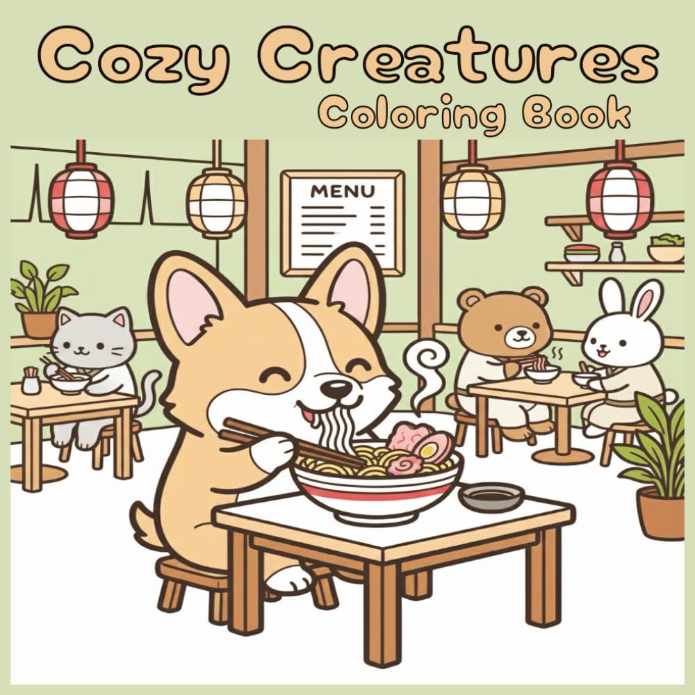 Cozy Creatures Coloring Book: Coloring Book for ALL ages, teens to adults. Easy and Relaxing cute and cozy Designs.
