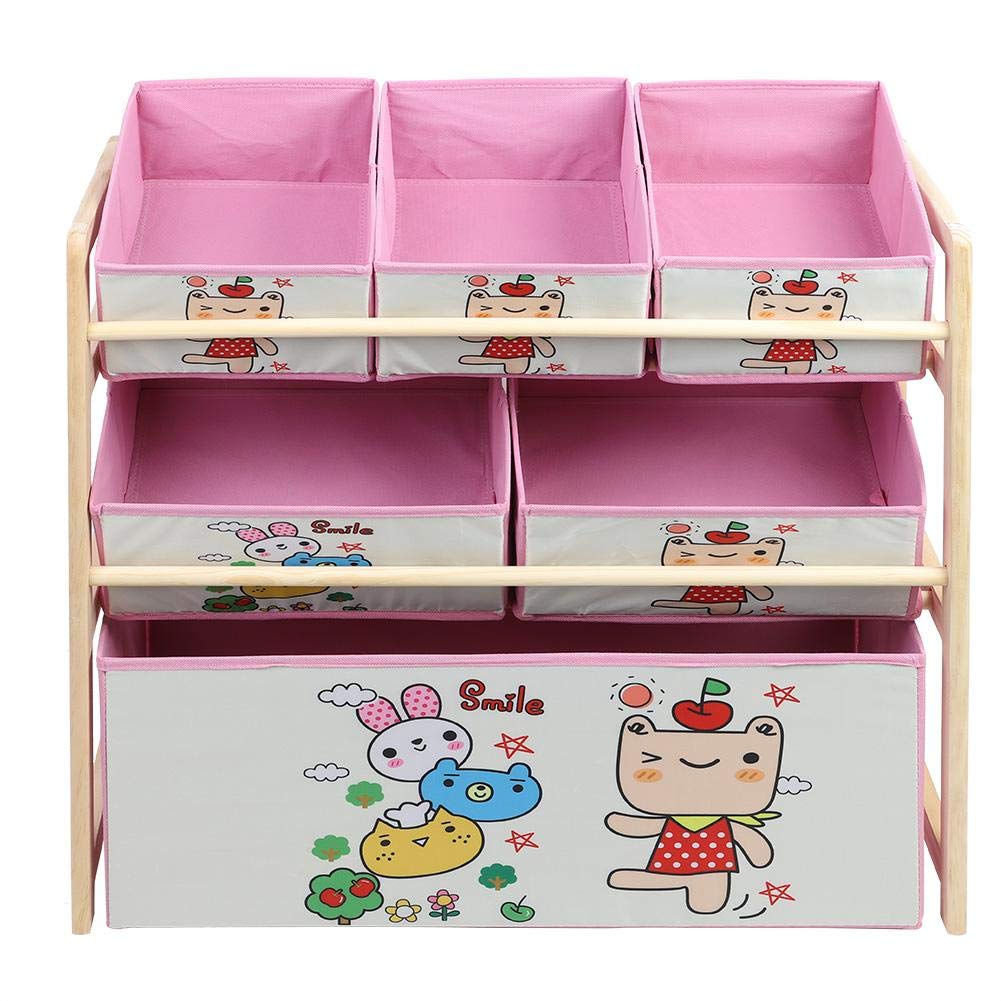Estante de Almacenamiento para niños con diseño de Dibujos Animados, Caja de Resistente para Juguetes, solución Funcional y Divertida para organización Infantil, Color