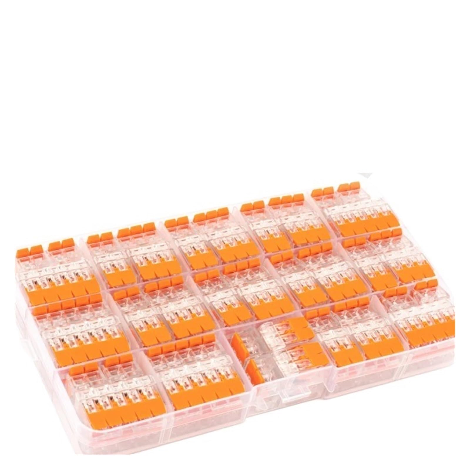 Wire Connectors Set Compact Wiring Terminal Block for Home Fast Push-in Electrical Lever Wire Connector 2/3/5 Pin(Orange 76PCS)