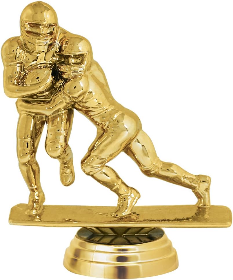 6" Gold Football Touchdown Trophies - Double Male Football Award Trophy
