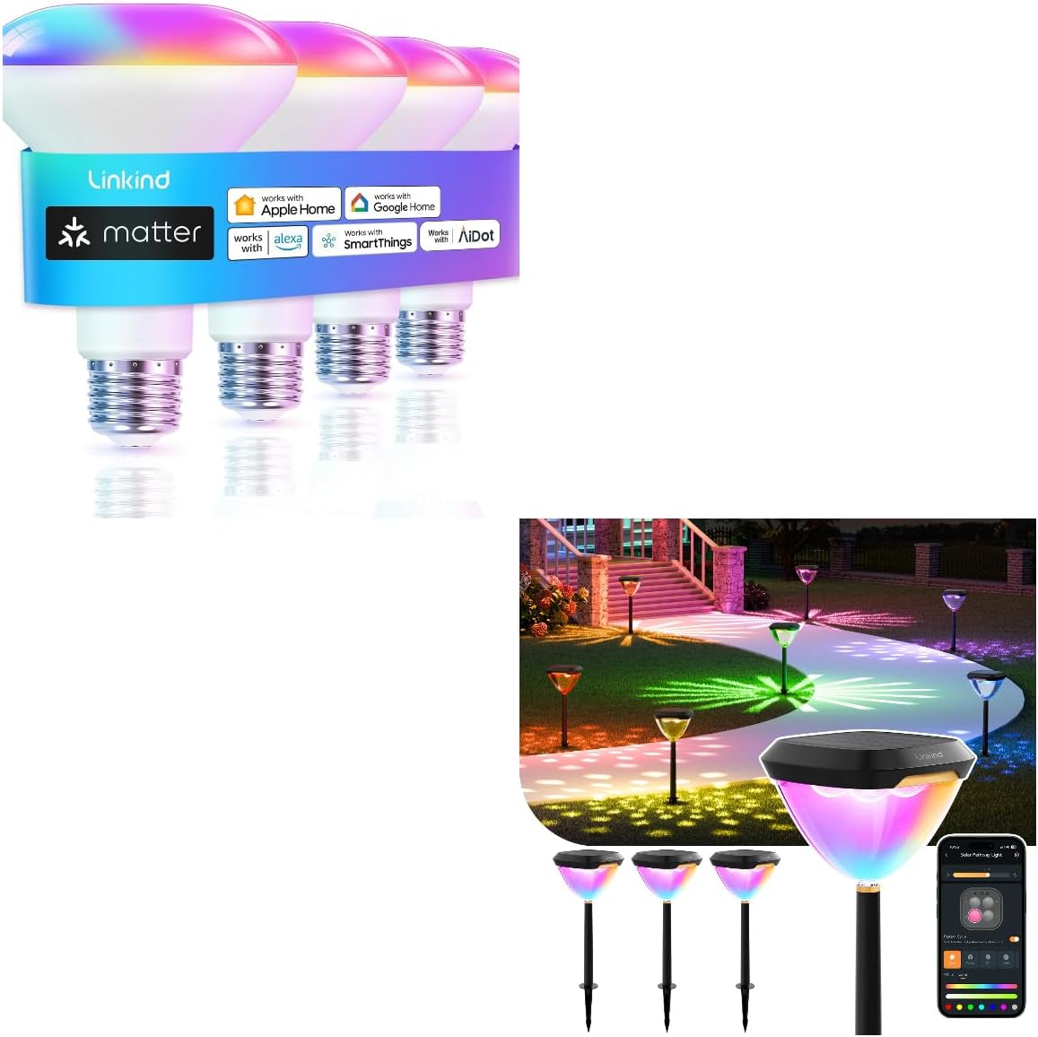 Matter Bulbs with Smart Solar Pathway Lights SP6