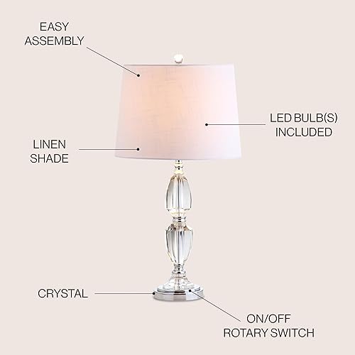 Miniatura 2 de JONATHAN Y JYL2039A Graham - Lámpara de mesa LED de cristal de 27 pulgadas, lámpara tradicional francesa para mesita de noche, para dormitorio, sala