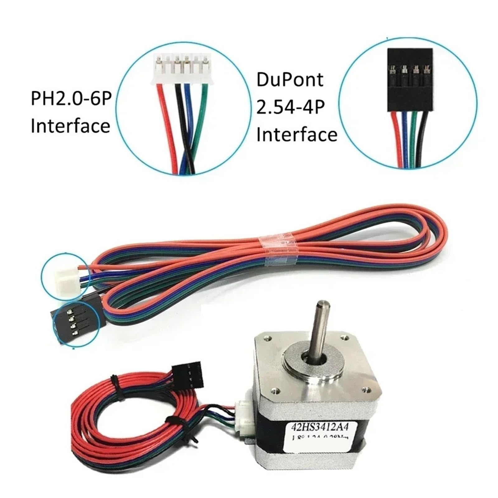 17 Kit de controlador de motor paso a paso 0,28-0,7 Nm Motor de circuito abierto de 4 conductores y 42 mm