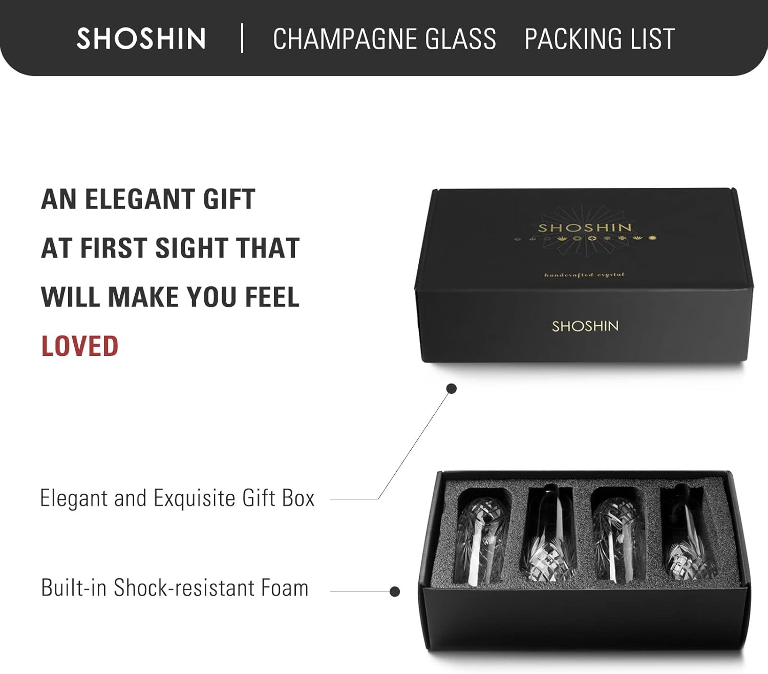 SHOSHIN Stemless Champagne Flutes, Hand Made, Set of 4, Toasting champagne glasses, Wedding Party Cocktail Cups, Wine Flute, Mimosa Glasses Set, Water Glasses, Highball Glass, 9.5oz - Image 6