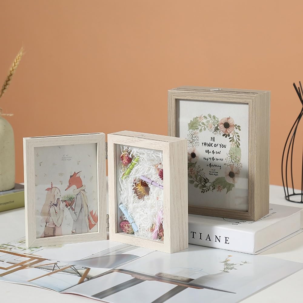 Amazon.co.jp: DIFEIUKI フォトフレーム 立体額 2L判 折りたたみ式