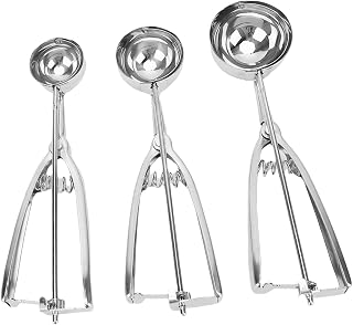 3 Pcs Cookie Scoop Set Stainless Steel Ice Cream Scooper Non Slip Handle Cookie Dough Scoop for Home Dessert Shop Baking Kitchen Tools