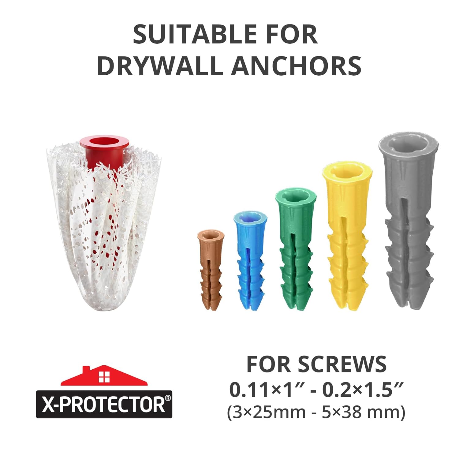 X-Protector Patches for Anchors - 20 PCS Set of 2 Sizes - Loose Wall Anchor Fix Pad - Dry Wall Anchor Repair Pads - Plaster Wall Anchors - Wall Anchors Repair Patches to Keep Them in Place!