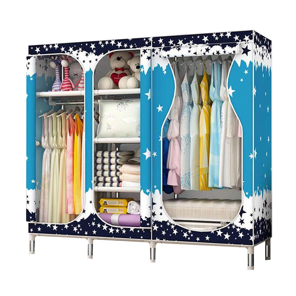 Armario de tela para ropa armario portátil de almacenamiento de pie con cremallera B_145X45X168CM