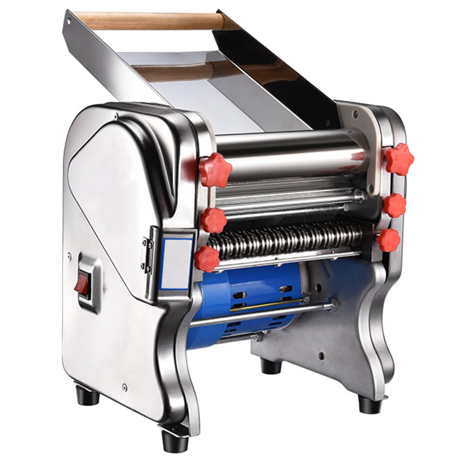 BITYCOW Electric Noodle Machine, 550W Automatic Dough Press Machine with 3 millimeters and 9 millimeters Cutting Blades for Fresh Pasta Spaghetti Making F180