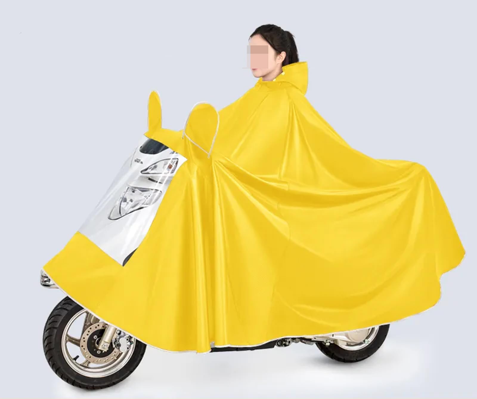 Poncho Oversize Allungato per Moto e Bici Elettriche | per E-Bike, Impermeabile, Unisex con Doppia Persona, Strisce Riflettenti per La Sicurezza Durante La Guida Notturna