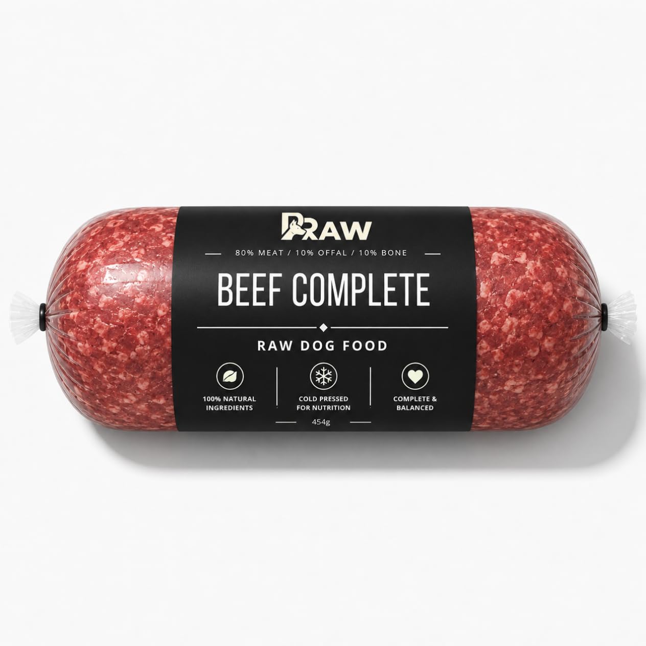 Prime Raw Mixed Frozen BARF Dog Food - 454g Rolls - Variety Flavours – Box of 10, 20, 30 Rolls - Premium Natural Barf Diet - High-Protein, Grain-Free & Nutrient-Rich (20, Beef)
