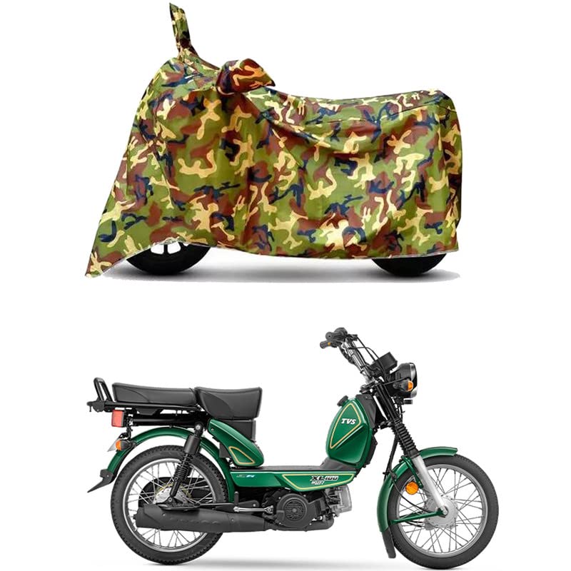 Image of Waterproof 100% PVC Coated Bike Scooty Two Wheeler Body Cover Compatible for TVS XL100 Heavy Duty BS6 /UV-Rays /Heat Protection /Birds Dropping /Scratchproof /Dust Proof /All [6X6 Jungle Print]
