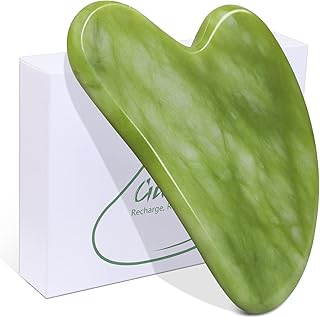 BAIMEI Gua Sha Facial Tool for Self Care, Manual Massage Sticks for Face and Body Treatment, Massager for Relieve Tensions and Reduce Puffiness, Skin Care Gift for Men Women - Xiuyan Jade