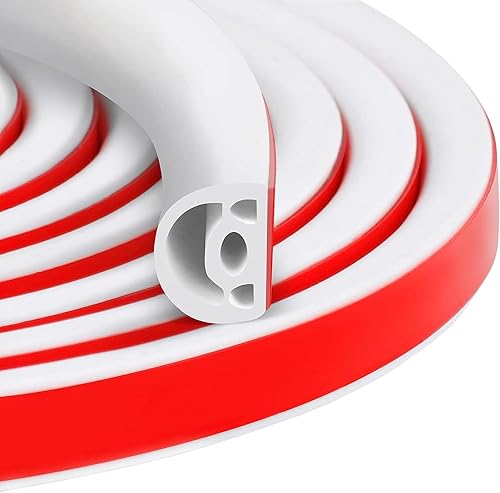 Tira de silicona insonorizada de 19.7 pies, burlete para marco de puerta para puertas y ventanas, autoadhesivo, sellado, fácil de cortar e instalar