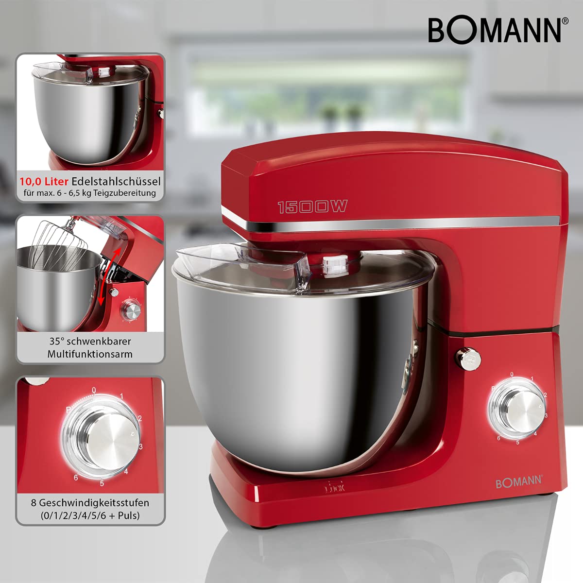 Bomann Robot planetarny KM 6036 CB Czerwony