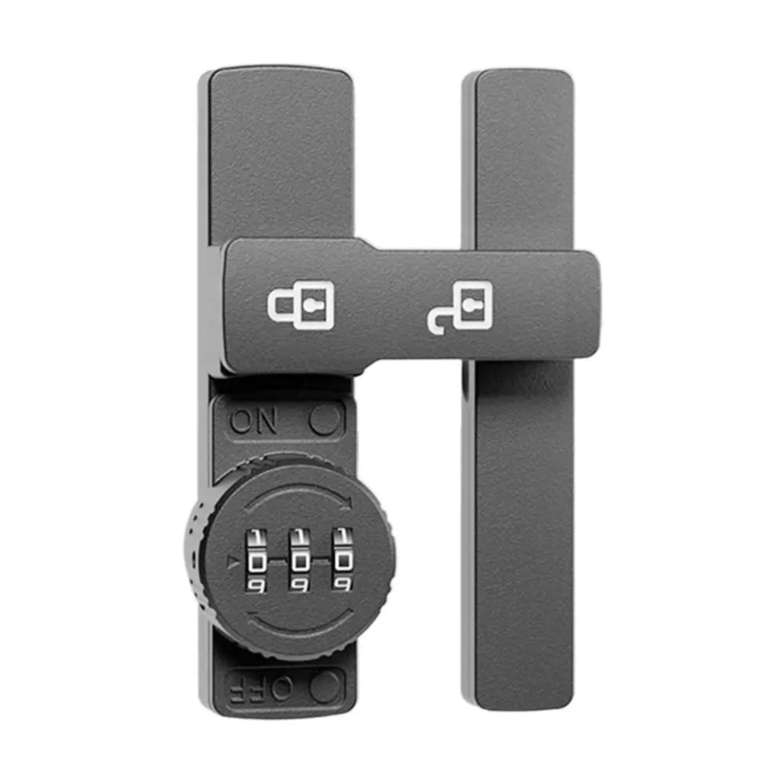 Wuyxto Grey 2Pcs Zinc Alloy Security Door Buckle Hardware Barn Lock 3 Digit Password Window Latch For Interior(Grey)