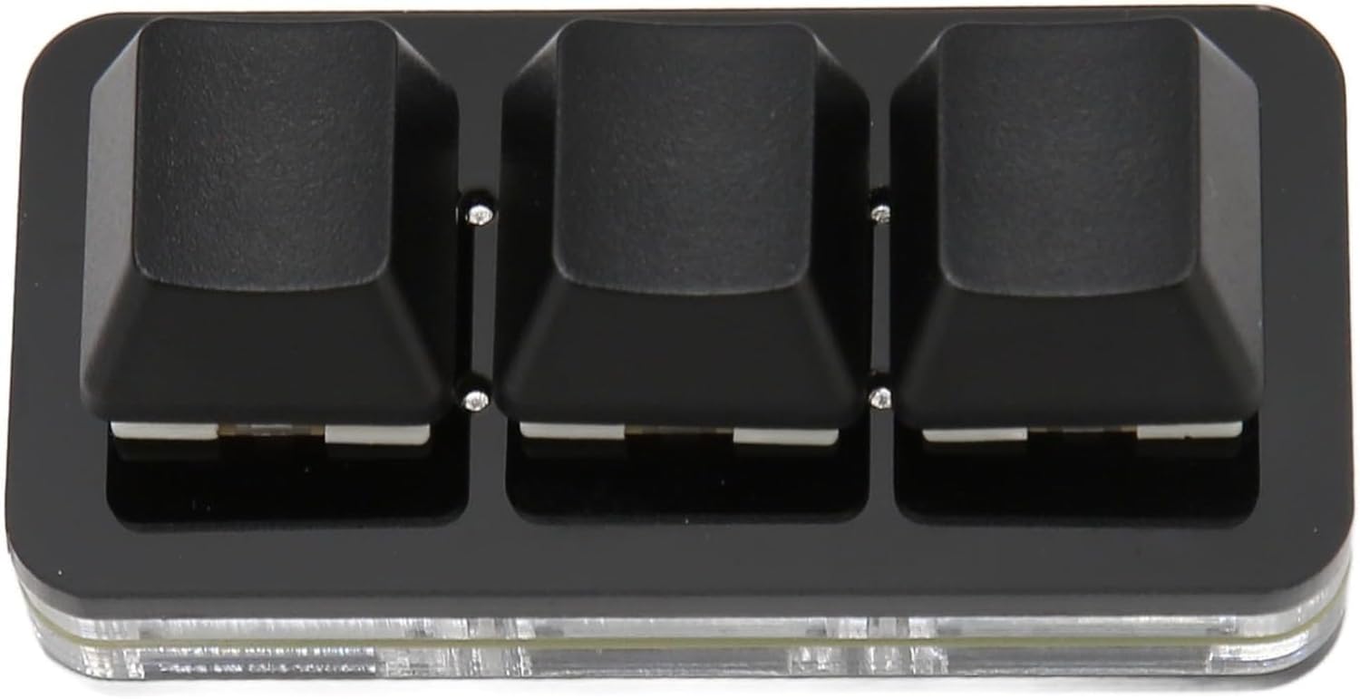 マクロプログラミングキーボード OSU USB 3キーミニキーボードRGB LEDバックライトメモリ機能プラグアンドプレイOffic