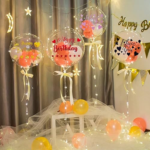 Miniatura 4 de Calcomanías de feliz cumpleaños para globos I Love You Bobo, 10 unidades, calcomanías de letras de colores mixtos, calcomanías de cristal para