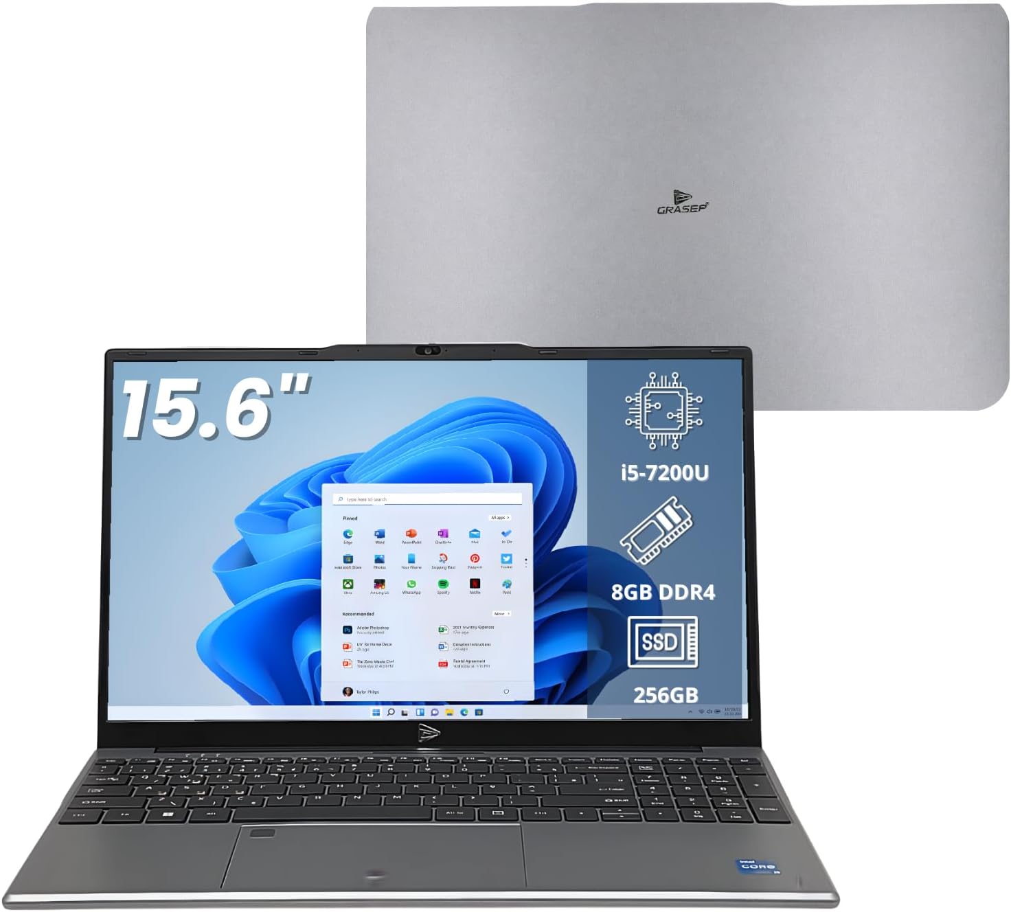 Notebook 15.6" Full HD Intel Core i5 8GB RAM DDR4/SSD 256GB Windows 11 Pro, Wi-Fi Dual Band, HDMI USB 3.0/Tipo-C Áudio P2 Cartão de Memória, com Desbloqueio por Impressão Digital