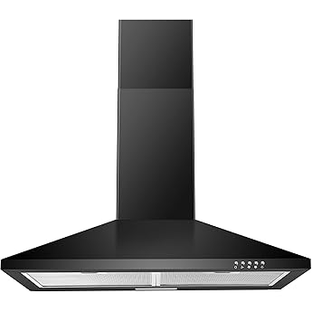 SNDOAS Black Range Hood 36 inches,Stainless Steel Wall Mount Range Hood Black,Kitchen Hood Vent with Ducted/Ductless Convertible,Hood Vents for Kitchen,Ductless Range Hood,Vent Hood 36 inch